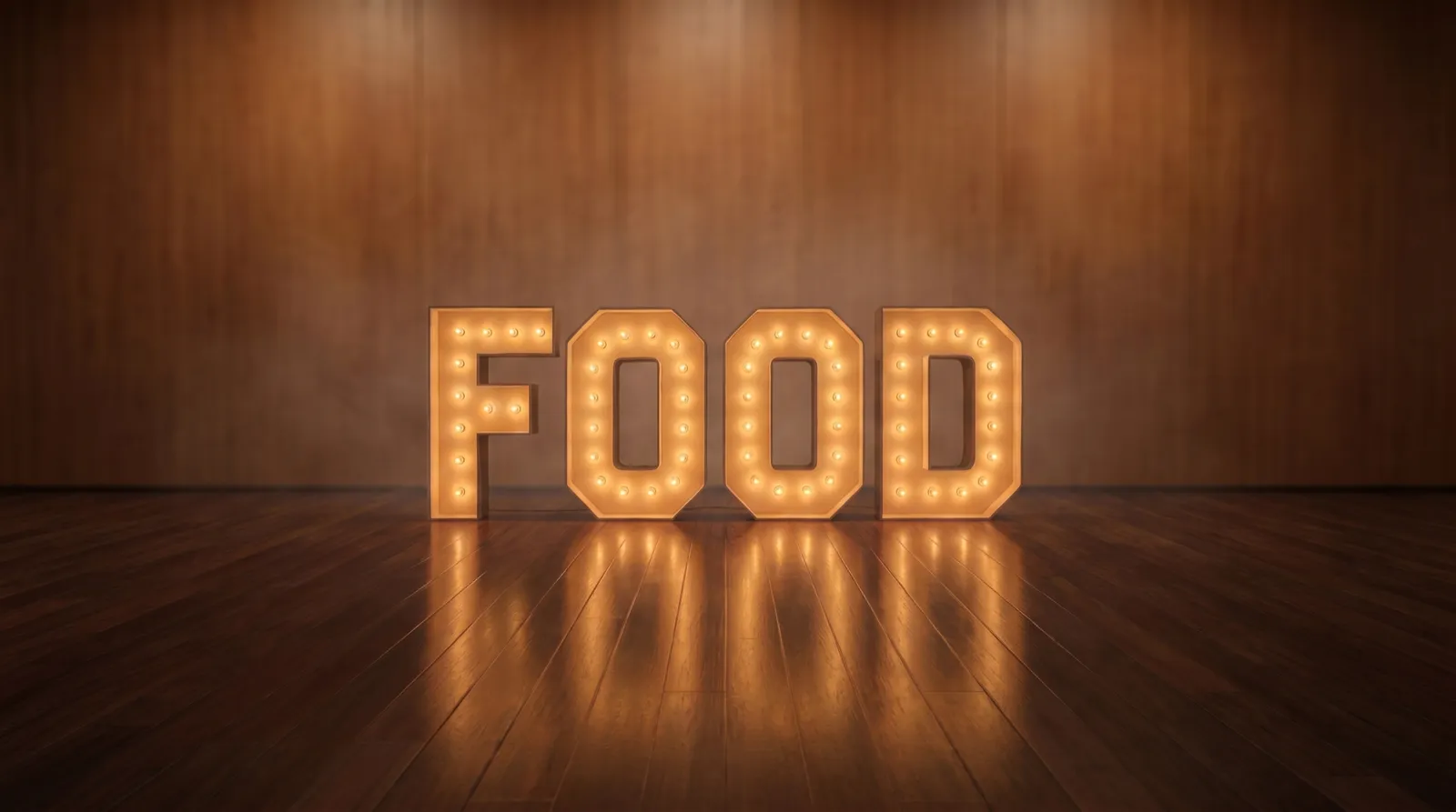 Lichtletters FOOD huren — feesthuur.nl