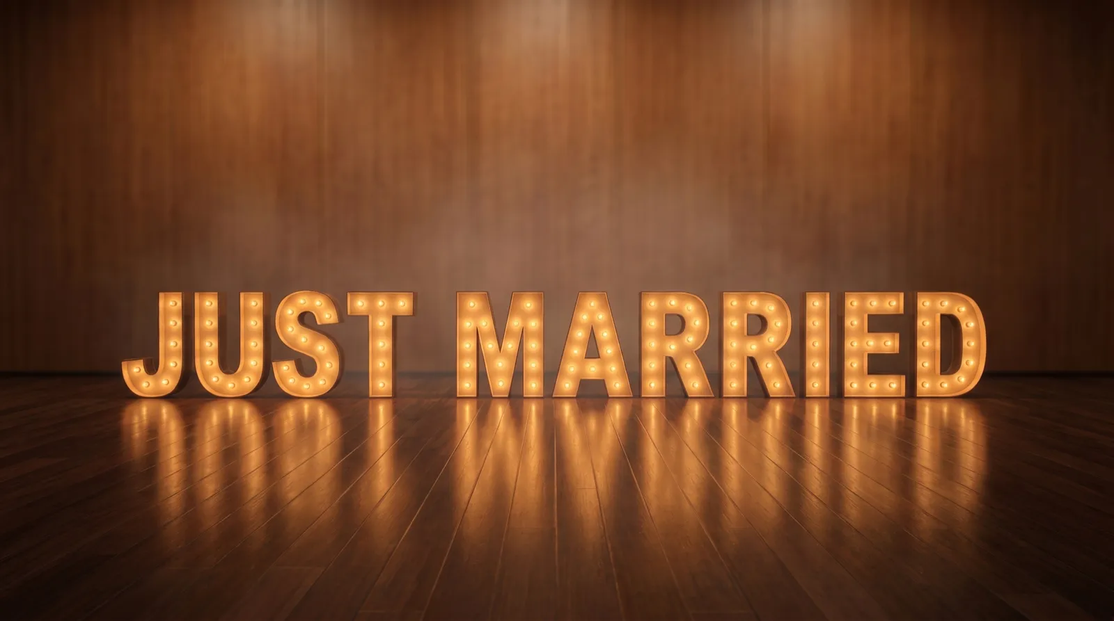 Lichtletters JUST MARRIED huren — feesthuur.nl