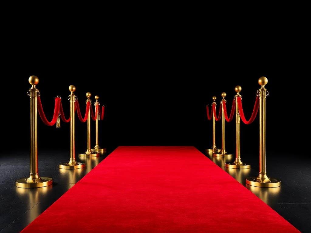 Rode loper met gouden paaltjes